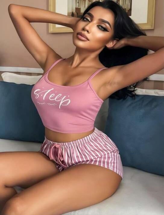 Aria's Closet Çizgili Askılı Şortlu Pijama Takımı