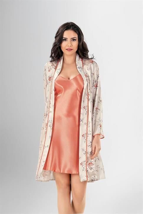 Aria's Closet 2 li Kısa Sabahlık Takımı Desenli 1962