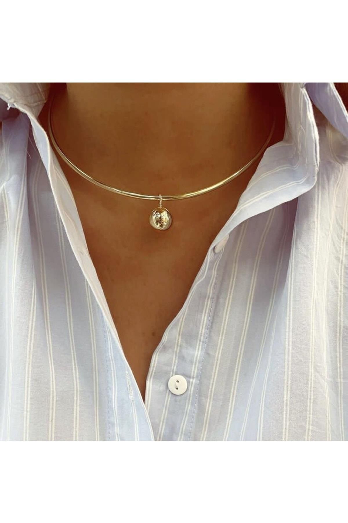 Topçuk Choker Gold Kolye