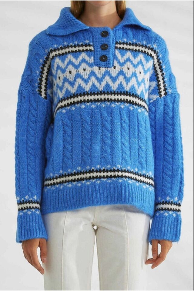 Polo Yaka Desenli Triko Kazak