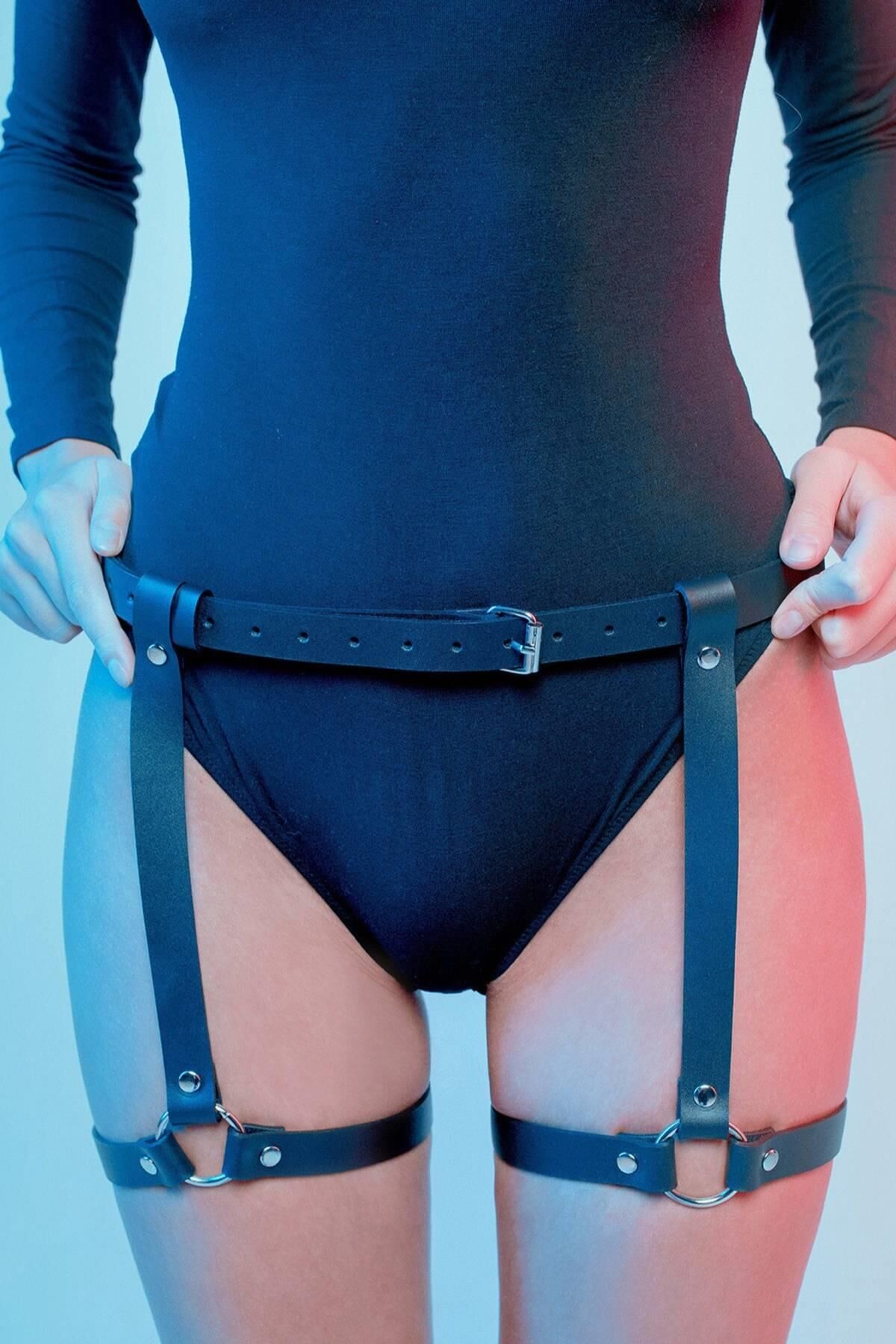 Aria's Closet Deri Harness Belden Ayarlanabilir Jartiyer