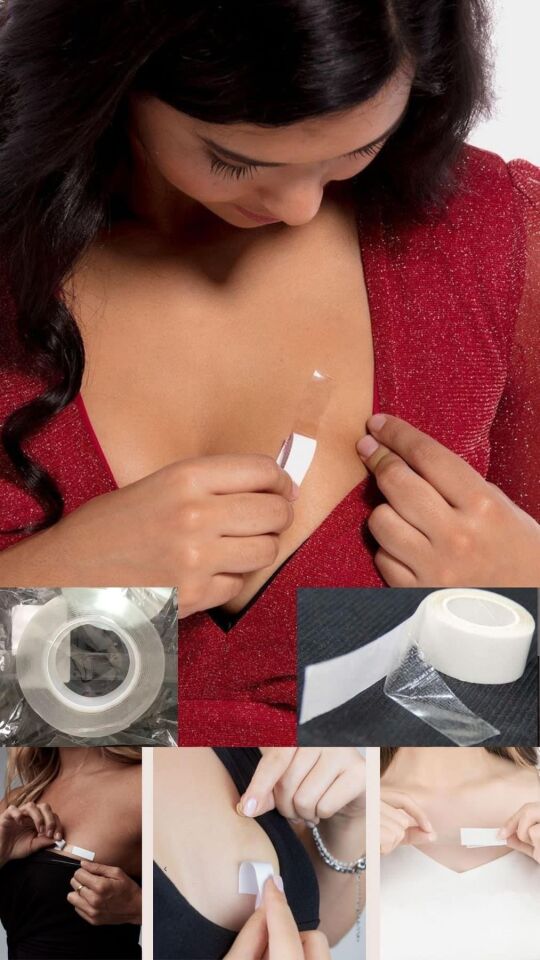 Aria's Closet Göğüs Dikleştirici Elbise Altı Dekolte Ürün Aksesuarı Şeffaf Bant
