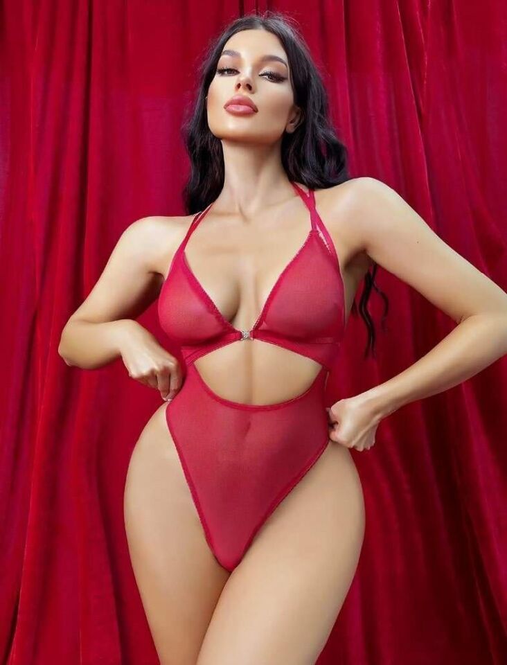 Aria's Closet Kırmızı Transparan Fantezi Babydoll