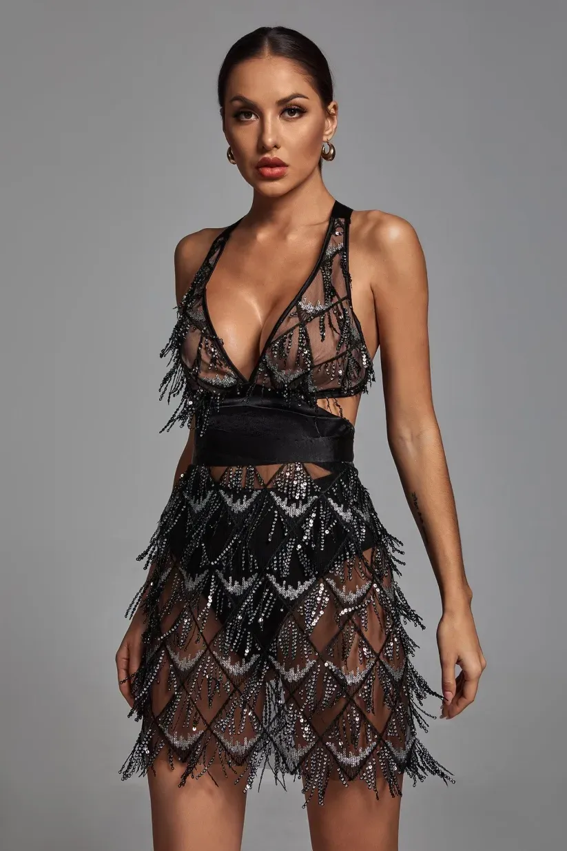 İTHAL Louel Transpran Mini Elbise