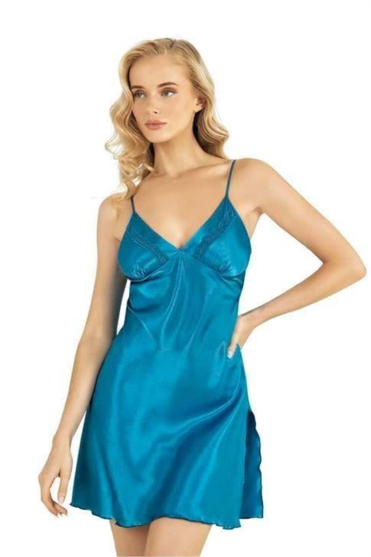 Kısa Saten Gecelik 8211