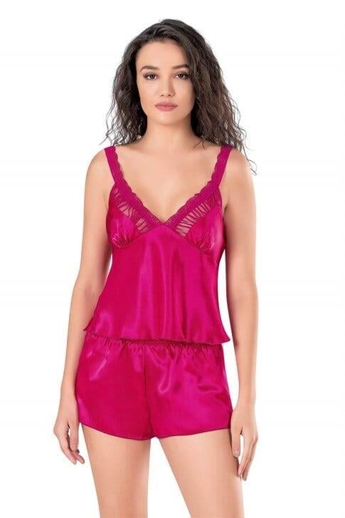 Aria's Closet Vişne Saten Babydoll Şort Takımı 9130
