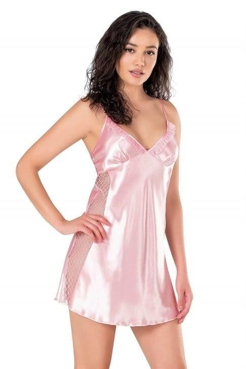 Aria's Closet Pembe Kısa Saten Gecelik 8105