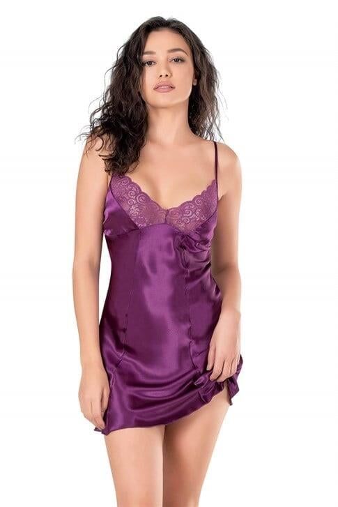 Aria's Closet Mor Kısa Saten Gecelik 8106