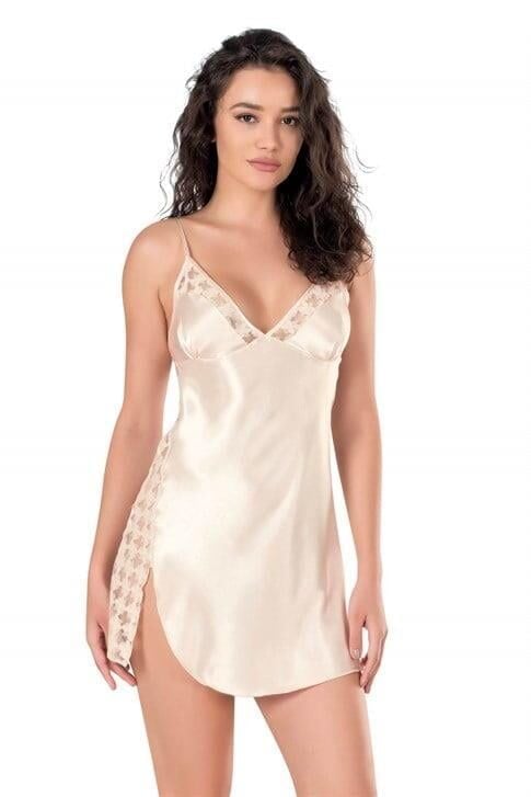 Aria's Closet Fildişi Saten Gecelik 8117