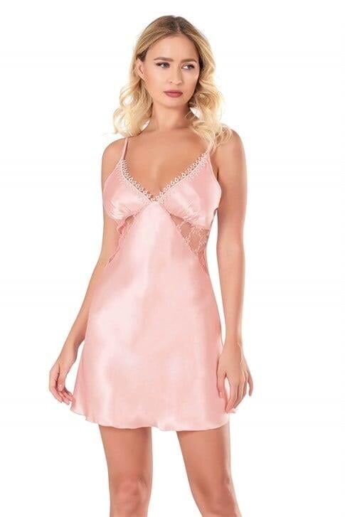 Aria's Closet Somon Kısa Saten Gecelik 8125