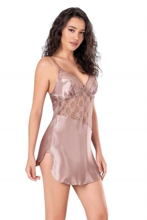 Aria's Closet Vizon Kısa Saten Gecelik 8137