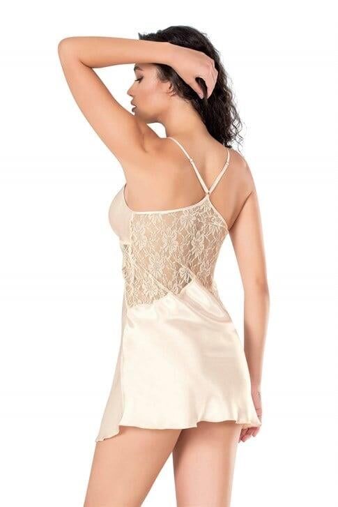 Aria's Closet Fildişi Kısa Saten Gecelik 8139