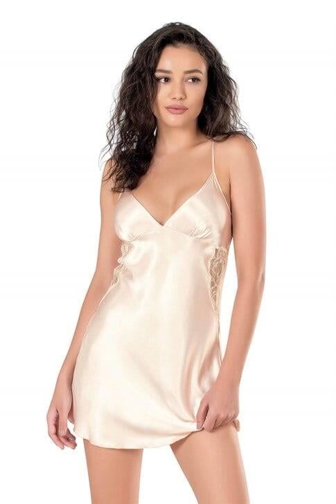 Aria's Closet Fildişi Kısa Saten Gecelik 8139