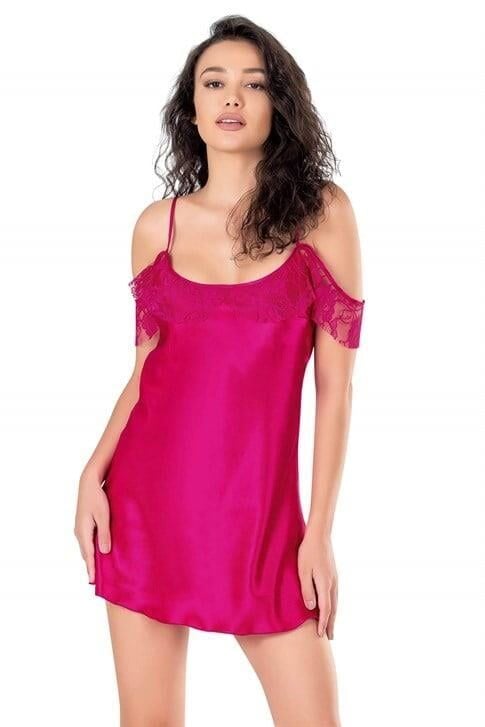 Aria's Closet Vişne Kısa Saten Gecelik 8140