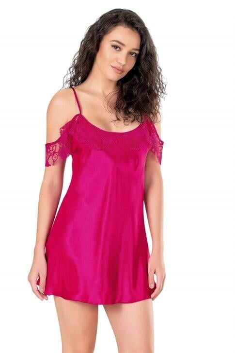 Aria's Closet Vişne Kısa Saten Gecelik 8140