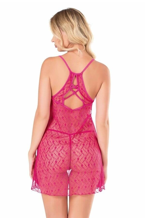 Aria's Closet Fuşya Kısa Tül Gecelik 4120