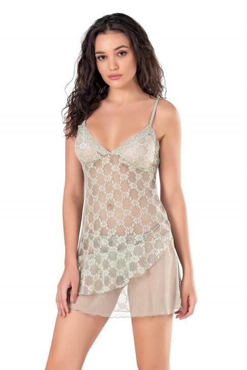 Aria's Closet Su Yeşili Kısa Tül Gecelik 4123