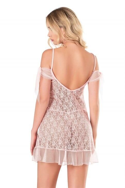 Aria's Closet Somon Kısa Tül Gecelik 4126
