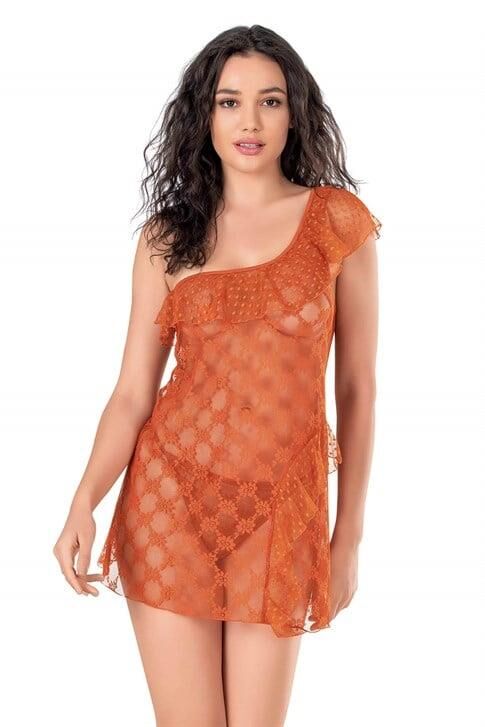 Aria's Closet Oranj Kısa Tül Gecelik 4129
