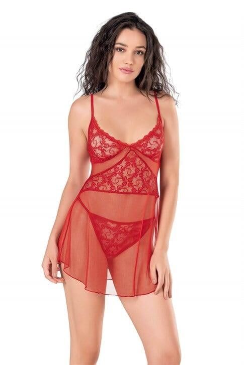 Aria's Closet Kırmızı Kısa Tül Gecelik 4135