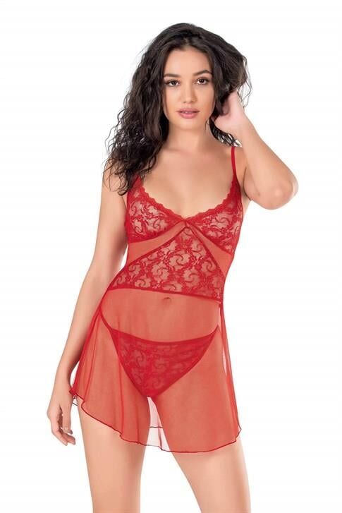 Aria's Closet Kırmızı Kısa Tül Gecelik 4135