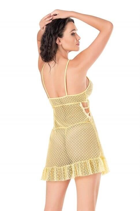 Aria's Closet Sarı Kısa Tül Gecelik 4142