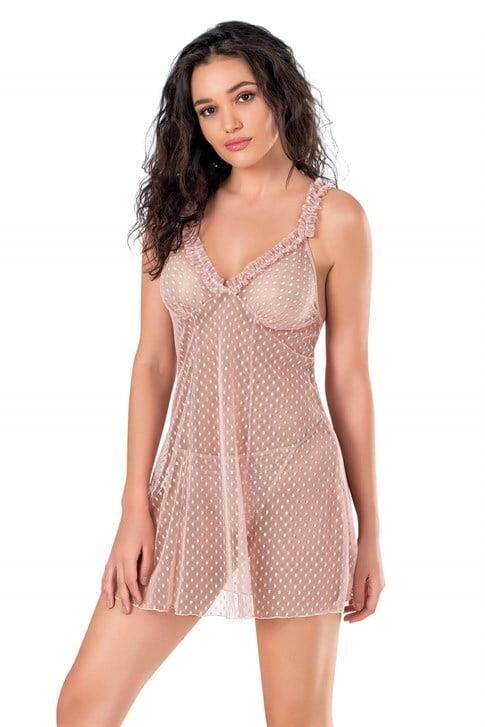 Aria's Closet Pudra Kısa Tül Gecelik 4148