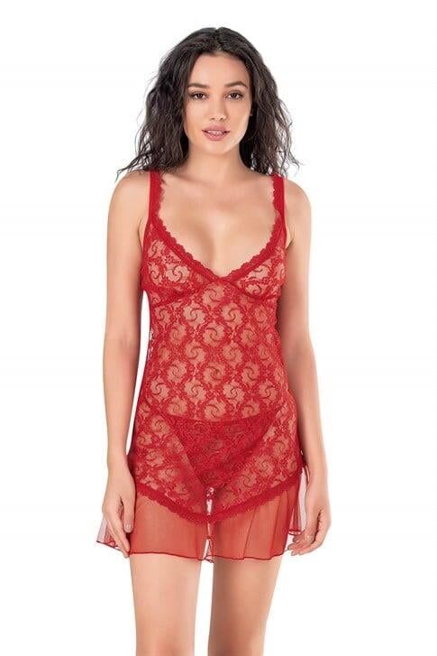 Aria's Closet Kırmızı Kısa Tül Gecelik 4149