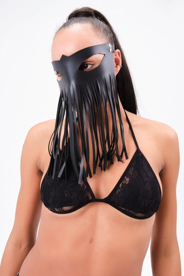 Fantezi Kısa Püsküllü Kadın Maske 800421KISA