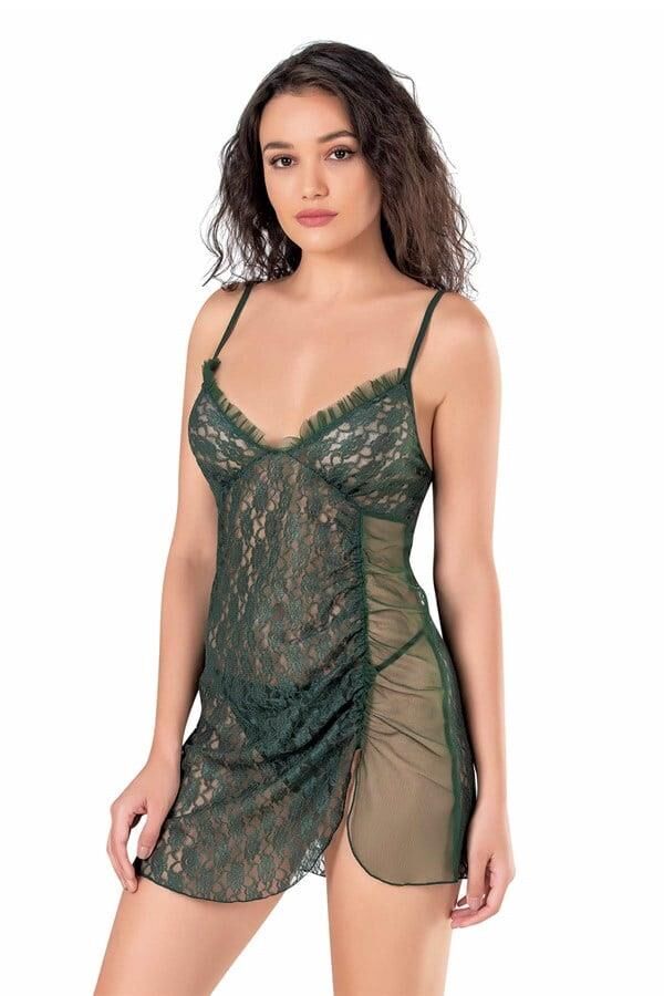 Aria's Closet Yeşil Kısa Tül Gecelik 4111