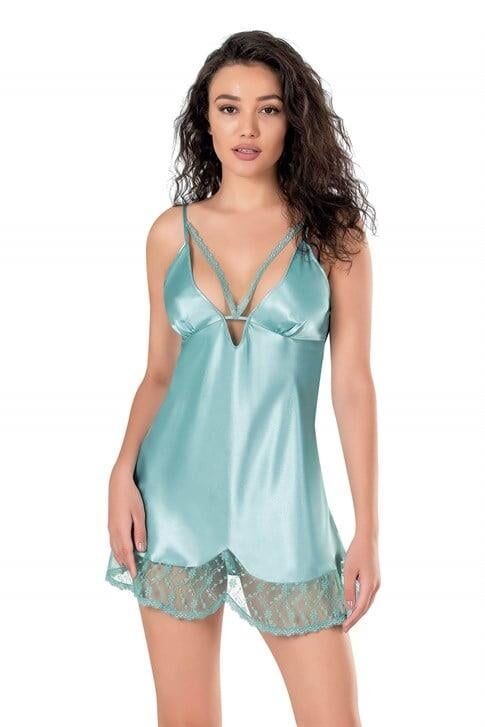 Aria's Closet Aqua Saten Gecelik 8107