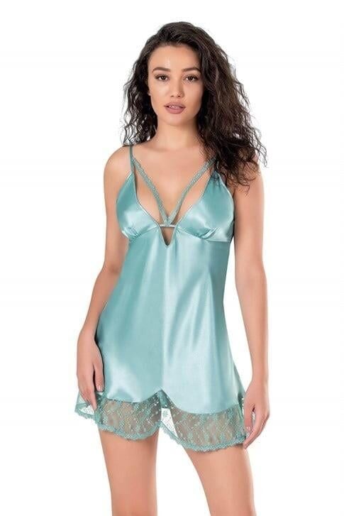 Aria's Closet Aqua Saten Gecelik 8107