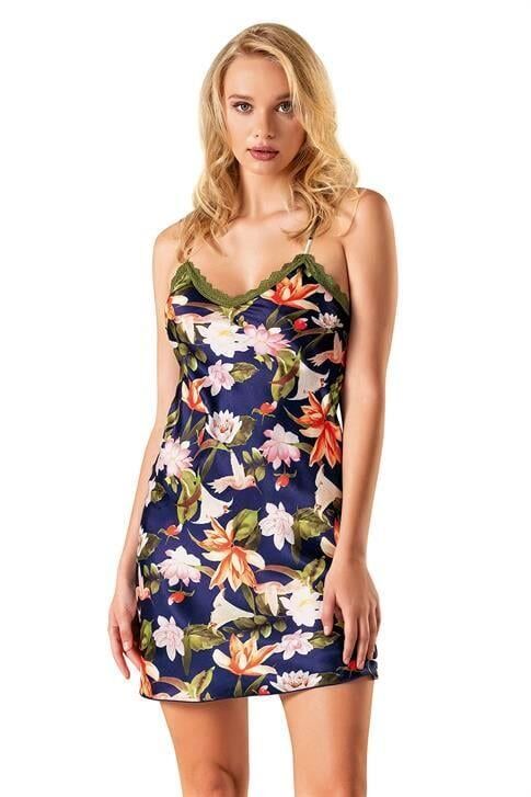Aria's Closet Desenli Saten Gecelik 8147