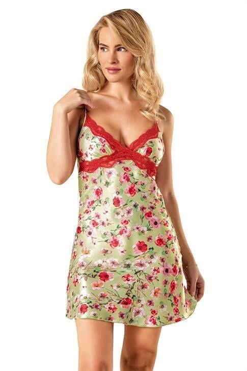 Aria's Closet Desenli Saten Gecelik 8148