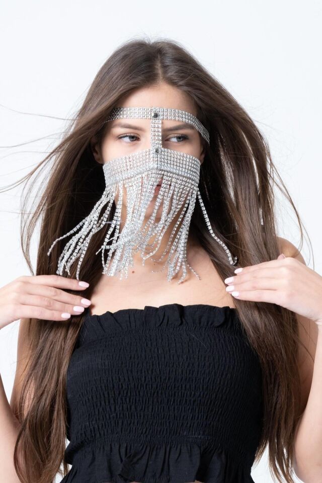 Taşlı Fantezi Maske 11100