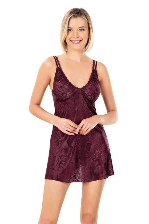 Aria's Closet Bordo Jakarlı Gecelik 8151