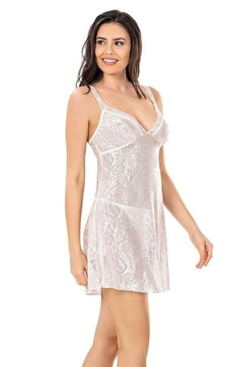 Aria's Closet Ekru Jakarlı Gecelik 8152