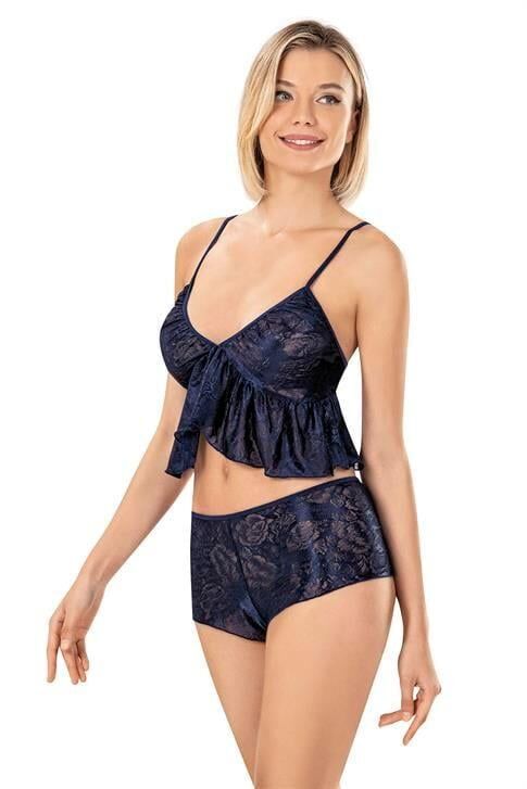 Aria's Closet Jakarlı Şort Takımı 9154