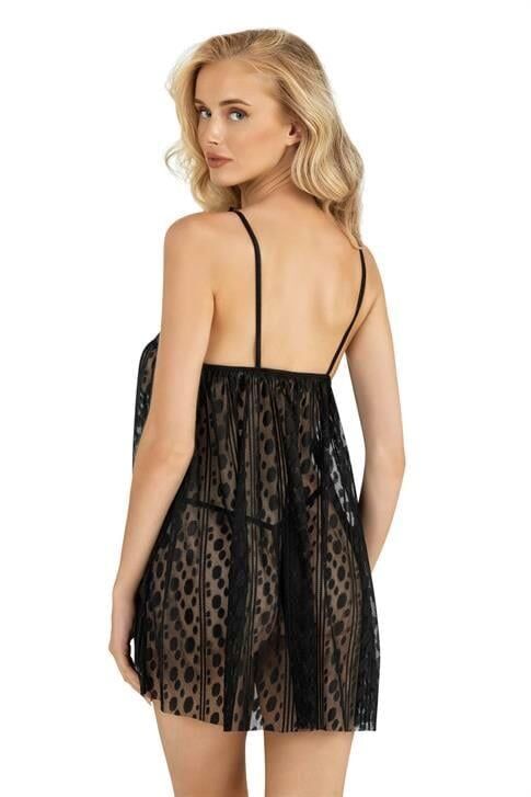 Aria's Closet Siyah Kısa Tül Gecelik 4235