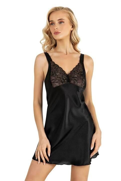 Aria's Closet Siyah Kısa Saten Gecelik 8244