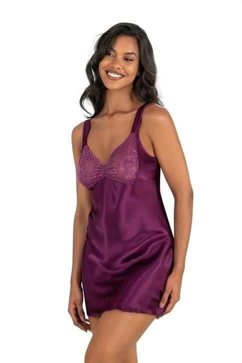 Aria's Closet Mor Kısa Saten Gecelik 8244