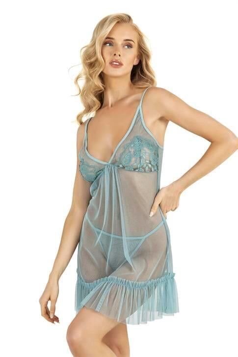 Aria's Closet Aqua Kısa Tül Gecelik 4242