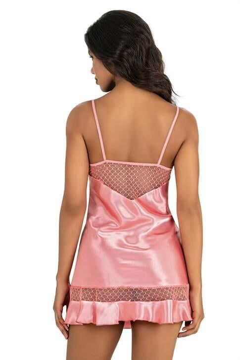 Aria's Closet Mercan Kısa Saten Gecelik 8212