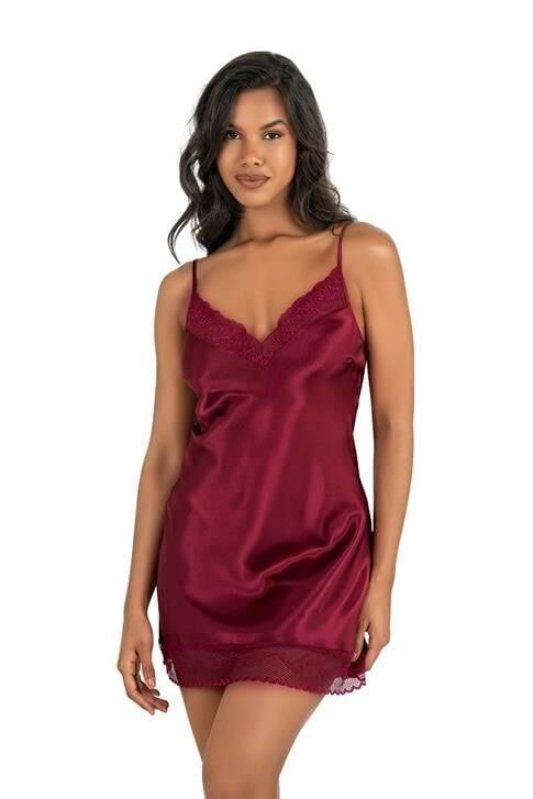 Aria's Closet Bordo Kısa Saten Gecelik 8215