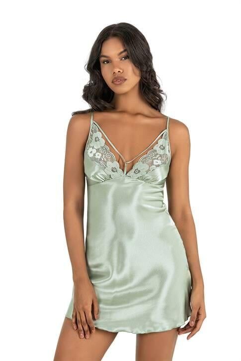 Aria's Closet Su Yeşili Kısa Saten Gecelik 8245
