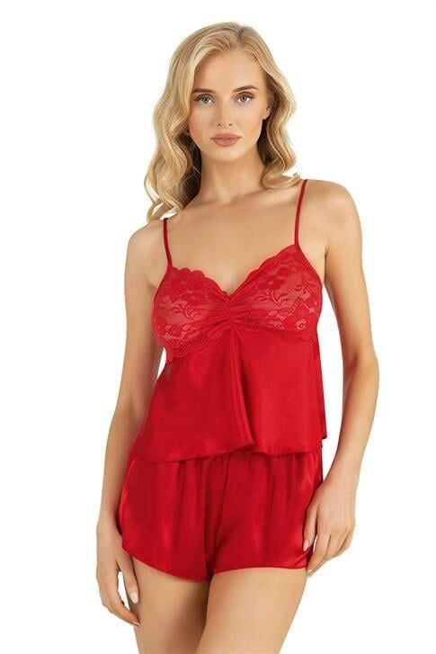 Aria's Closet Kırmızı Saten Şort Takımı 9217