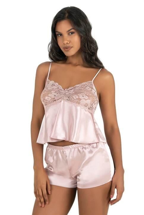 Aria's Closet Pudra Saten Şort Takımı 9217