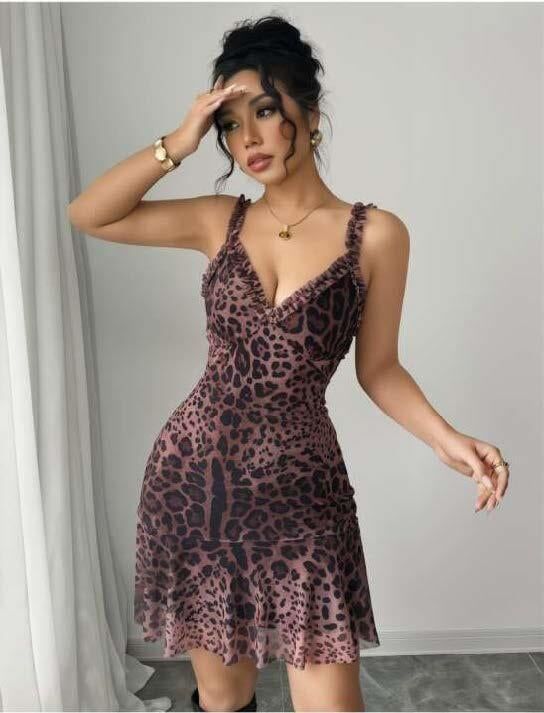 Aria's Closet Timsah Desenli Askılı Mini Club Elbisesi