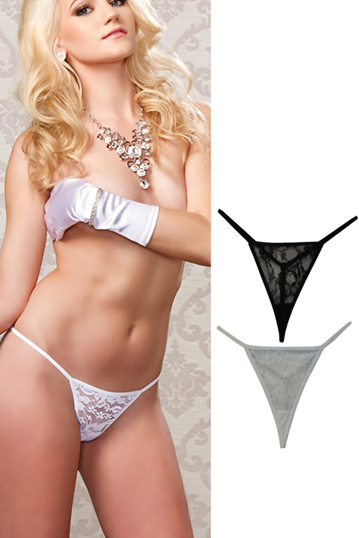 Aria's Closet 2'li Dantelli Fantezi String Tanga