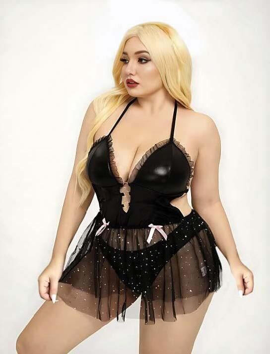 Aria's Closet Büyük Beden Askılı Fantezi Tül Etekli Takım